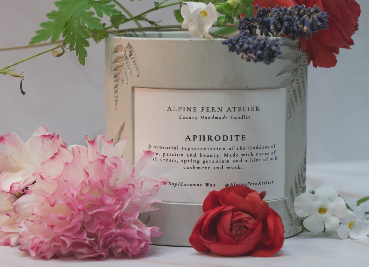 Aphrodite - Handmade Vessel and Hand Poured Wax, 290g | Alpine Fern Atelier