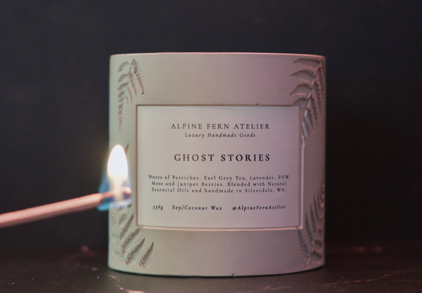 Ghost Stories - Handmade Vessel and Hand Poured Wax, 290g | Alpine Fern Atelier