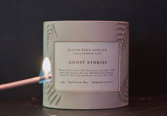 Ghost Stories - Handmade Vessel and Hand Poured Wax, 290g | Alpine Fern Atelier